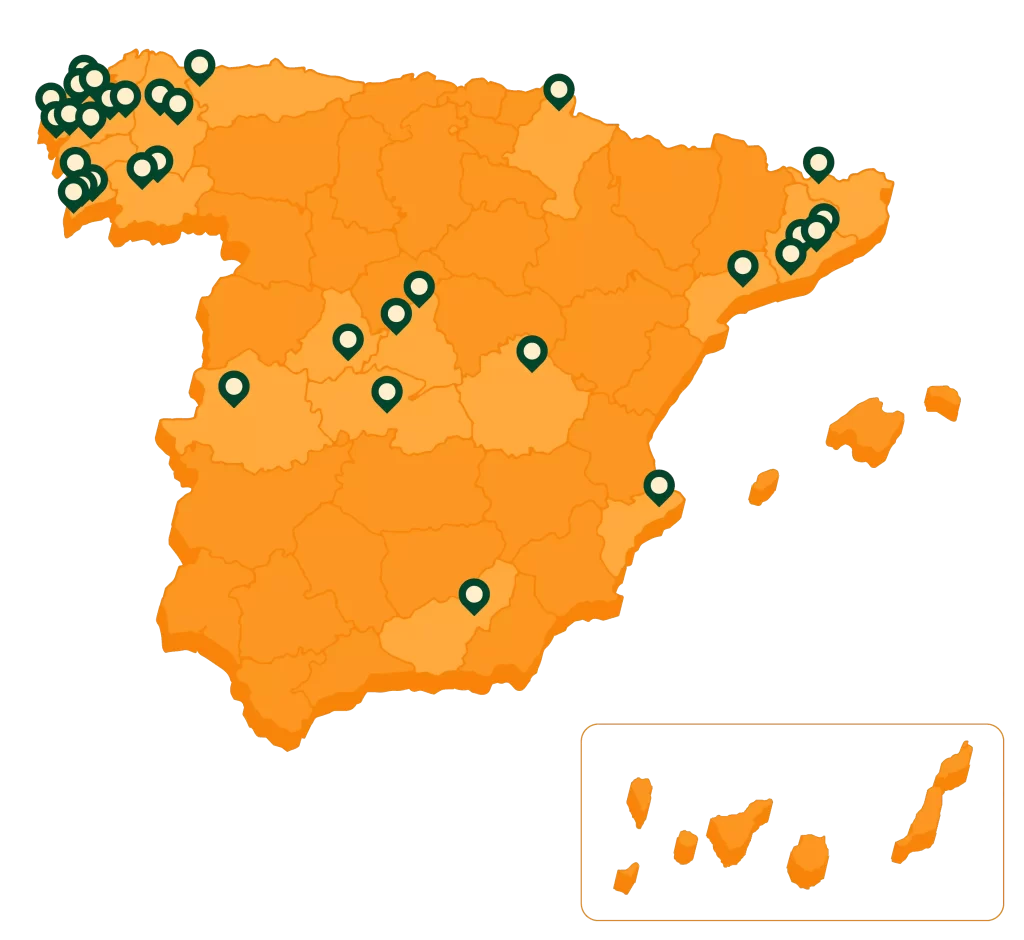 mapa Cabañas España